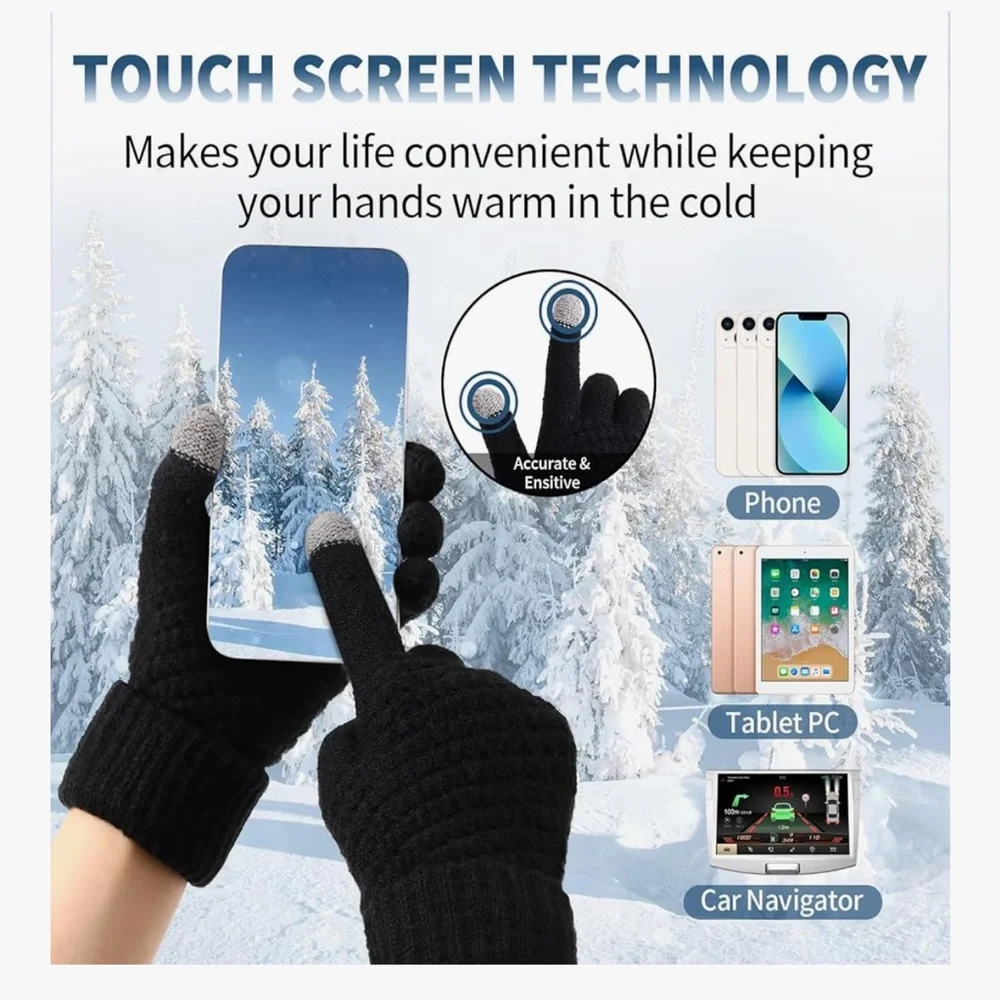 🆕 set of 4 Winter Gloves for Women Touchscreen Knit Glove
